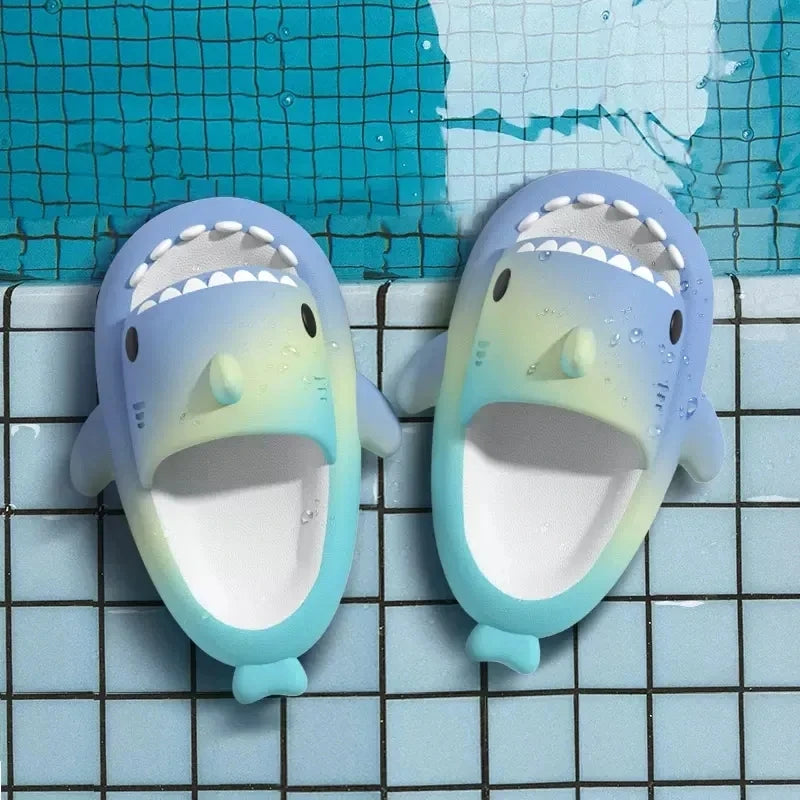 Summer Shark Slippers Women Flip Flops Home Shark Slides Anti-skid EVA Kids Outdoor Flats Shoes For Couples Men Beach Sandals