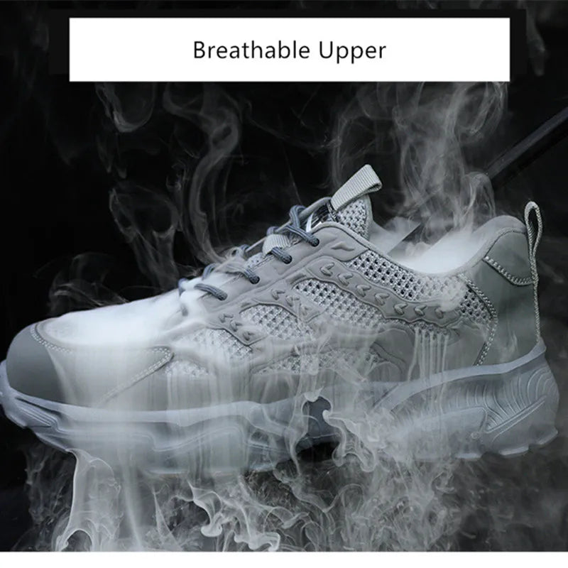 summer safety sneakers white safety work shoes for men work breathable shoes comfortable woman safety shoes plastic toe cap boot
