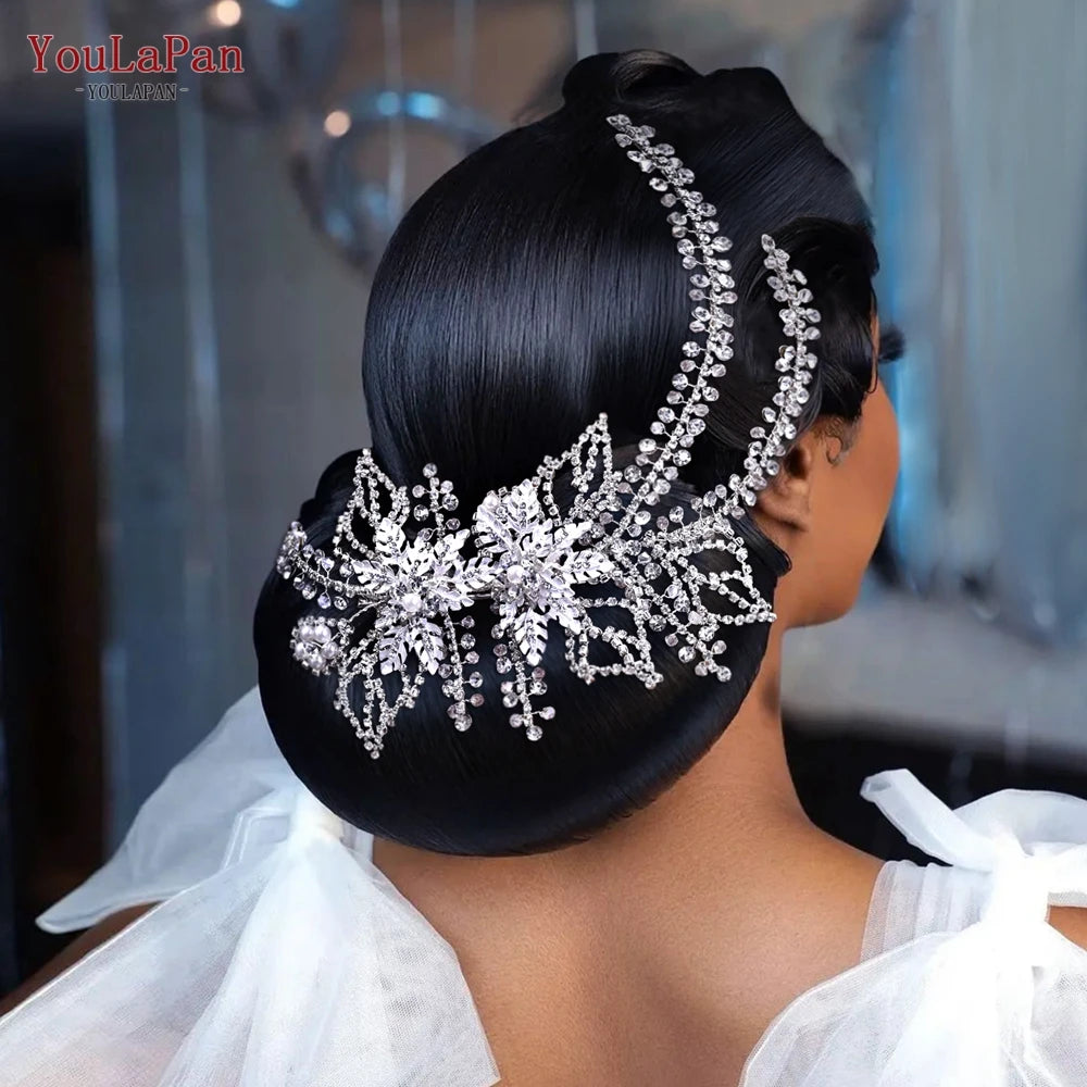 YouLaPan Wedding Hair Accessories Rhinestone Tiara Bridal Headdress Pageant Crown Woman Hair Clip Bridal Hairpin for Party HP254