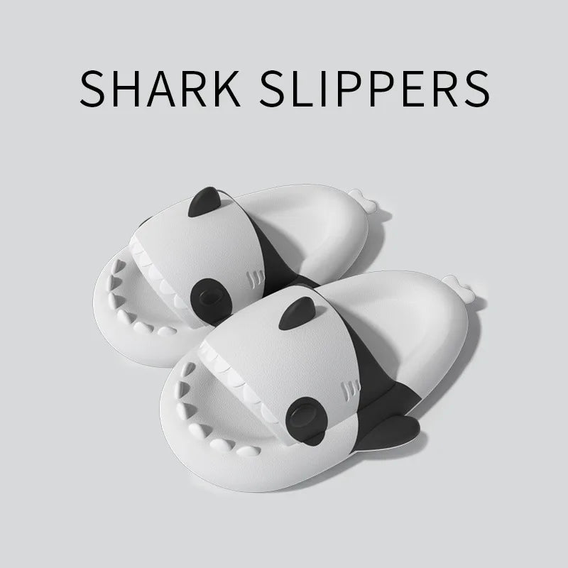Women Shark Slippers Clapper flip flops House Cloud Platform Slides Summer Beach Sandals Men Male Shoes Fish Dot Cat Female