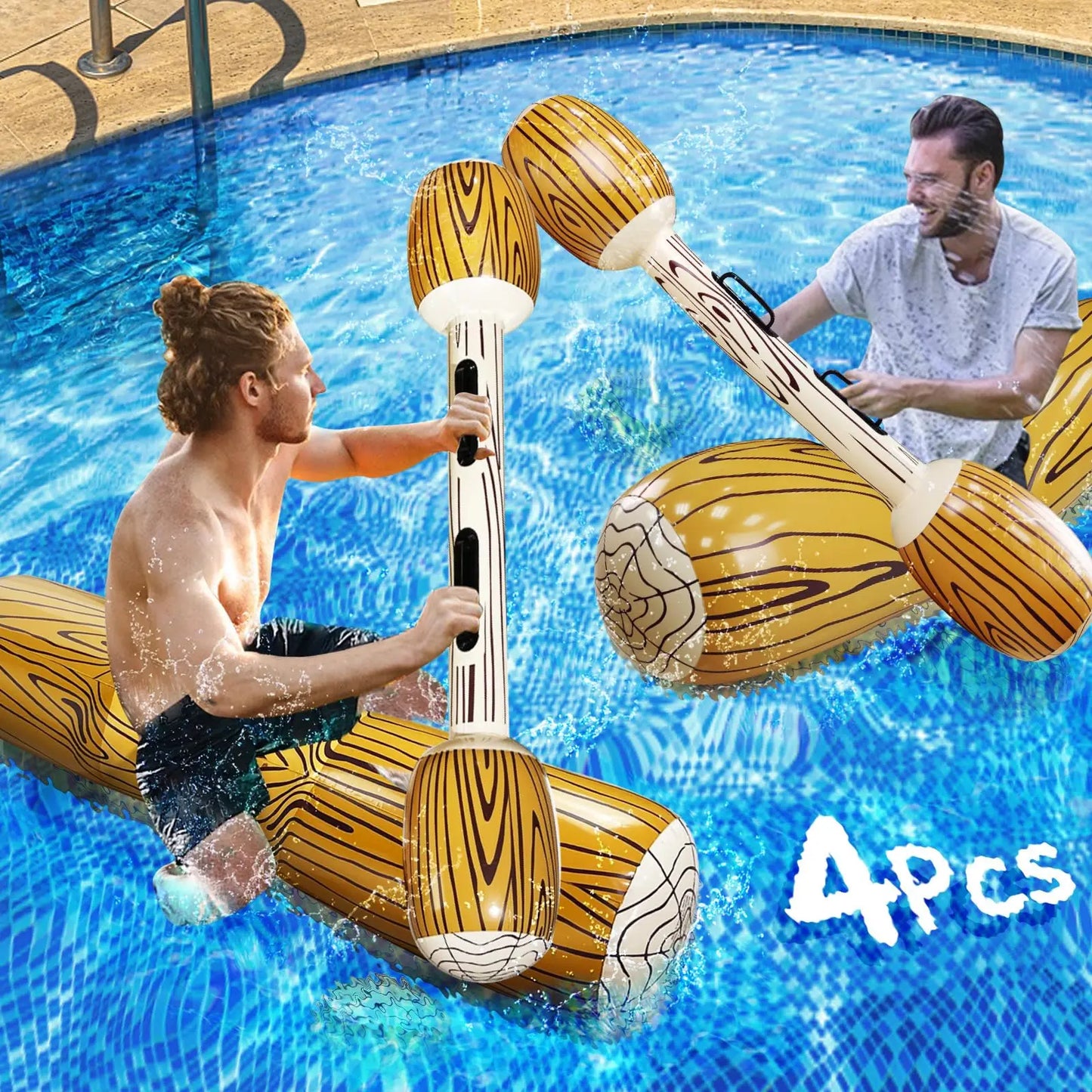 Pool Fighting Float Row Toy 2 Player Water Sport Inflatable Floating Playing Game Swimming Ring Gladiator Raft for Kid Adult Toy