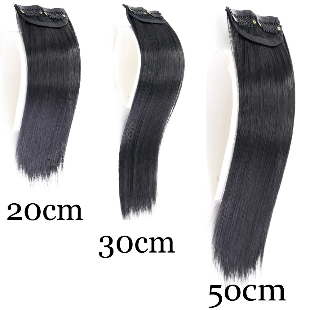 MERISI HAIR Synthetic Invisable Straight Hair Pads Clip In One Piece 2Clips Increase hair volume Hair Extensions Top Side Cover