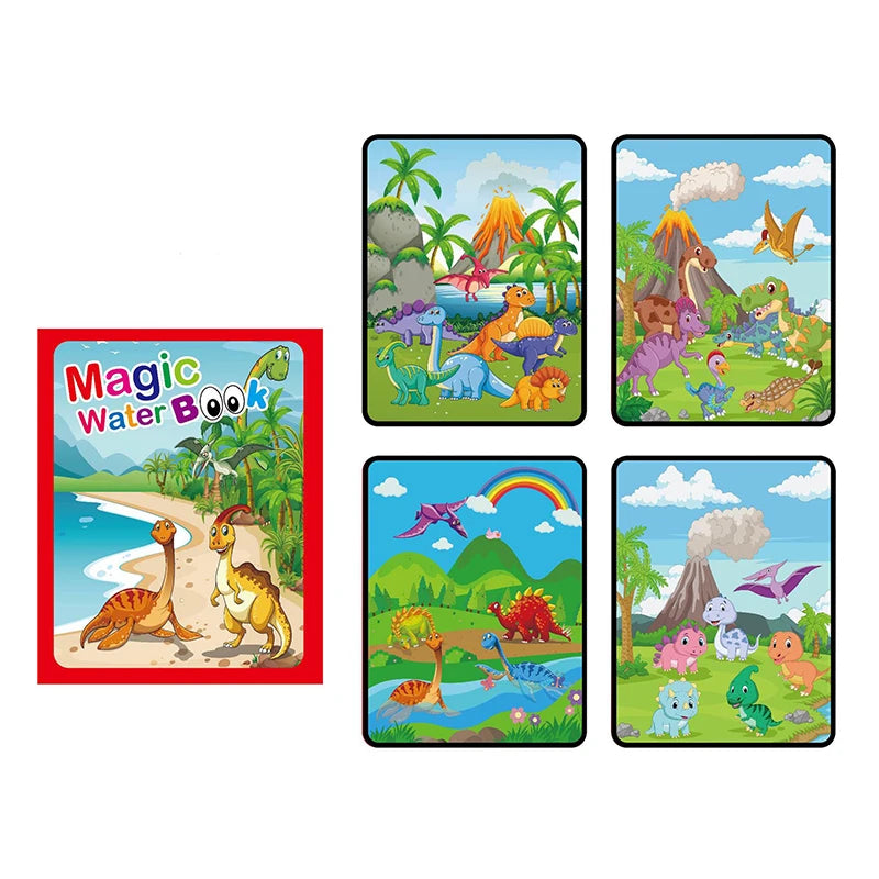 Reusable Magic Water Coloring Book Drawing Book for Kids Toddler Painting Book Montessori Educational Learning Toys