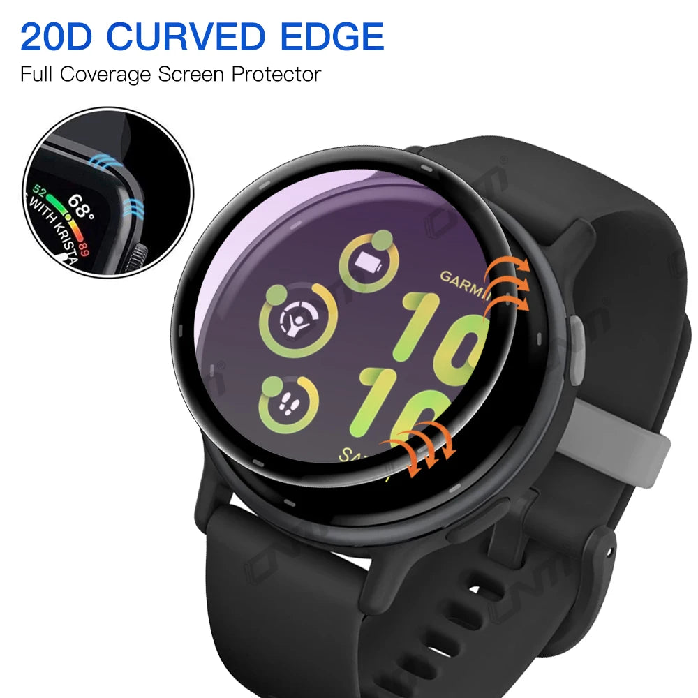 20D Screen Protector for Garmin VivoActive 5 Anti-scratch Film for Garmin Vivo Active 5 Full Coverage Ultra-HD Film (Not Glass)