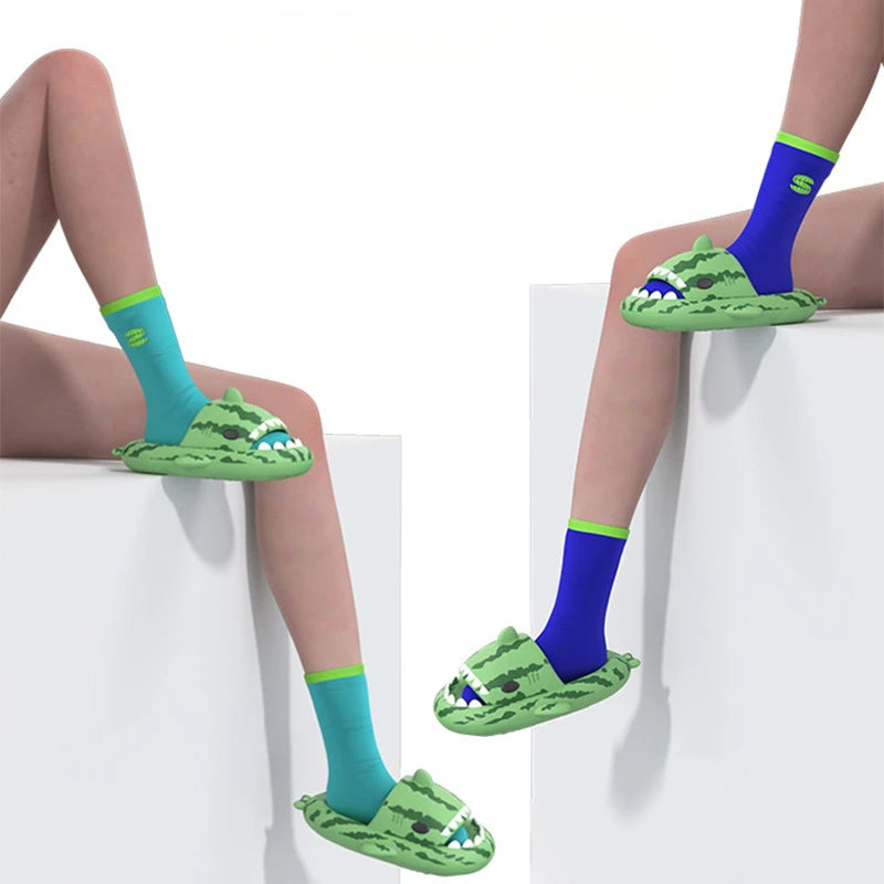 Women Shark Slippers Clapper flip flops House Cloud Platform Slides Summer Beach Sandals Men Male Shoes Fish Dot Cat Female