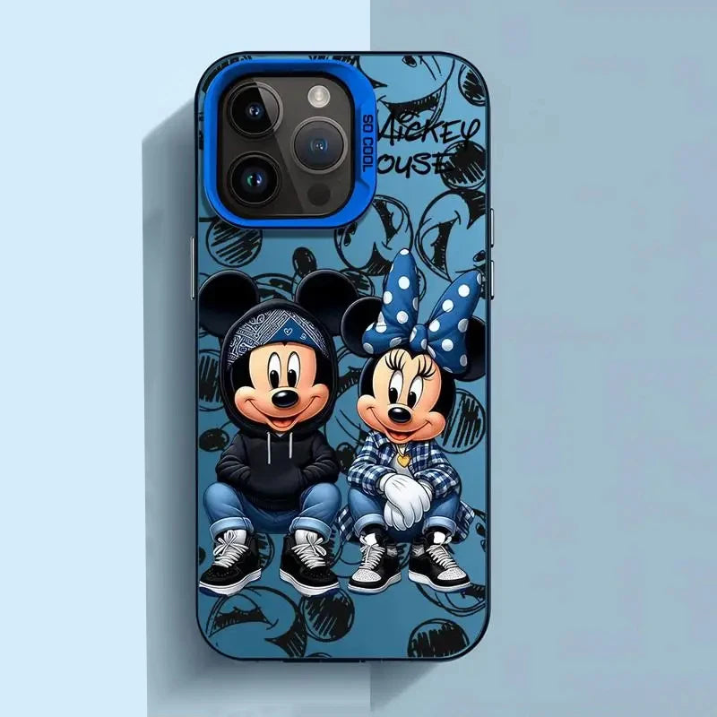 Disney Mickey Minnie Mouse Full Screen Phone Case for iPhone 16 15 14 13 12 11 ProMax 7 8 Plus XR XS MAX 13 Mini Cool Back Cover