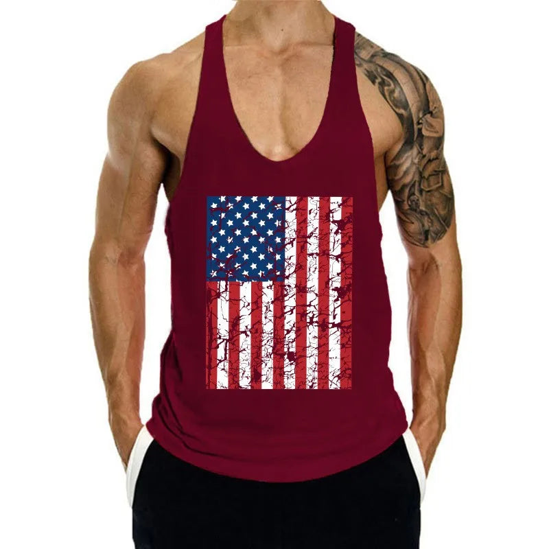 Summer Y Back Gym Stringer Tank Top Men Cotton Clothing Bodybuilding Sleeveless Shirt Fitness Vest Muscle Singlets Workout Tank