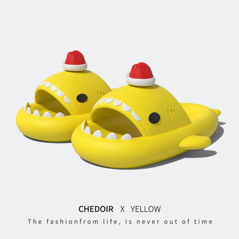 Women Shark Slippers Clapper flip flops House Cloud Platform Slides Summer Beach Sandals Men Male Shoes Fish Dot Cat Female