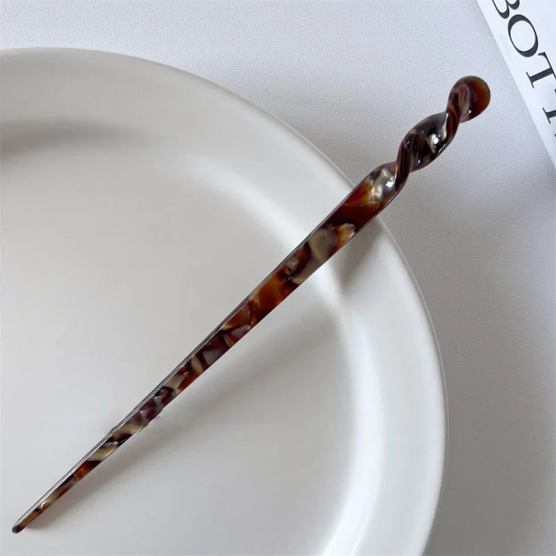 Vintage Chinese Style Hair Sticks for Women Girls Fashion Acetate Chopstick Shaped Hair Clips Pins Jewelry Hair Accessories
