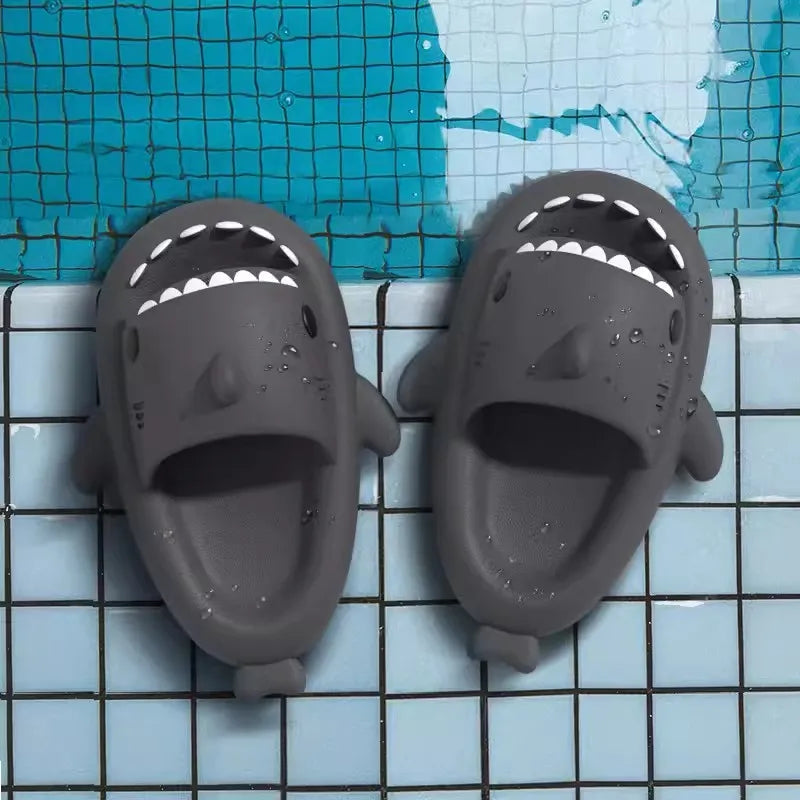 Summer Shark Slippers Women Flip Flops Home Shark Slides Anti-skid EVA Kids Outdoor Flats Shoes For Couples Men Beach Sandals
