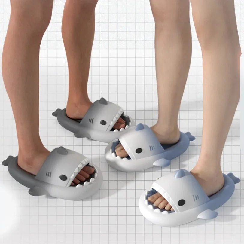 Home Shark Slippers Cloud Women Slides Clapper Summer Beach Indoor Soft Eva Sandal Men Male Non Slip Gradient Shoe Ladies Female