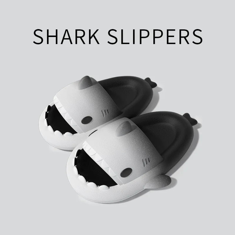 Women Shark Slippers Clapper flip flops House Cloud Platform Slides Summer Beach Sandals Men Male Shoes Fish Dot Cat Female