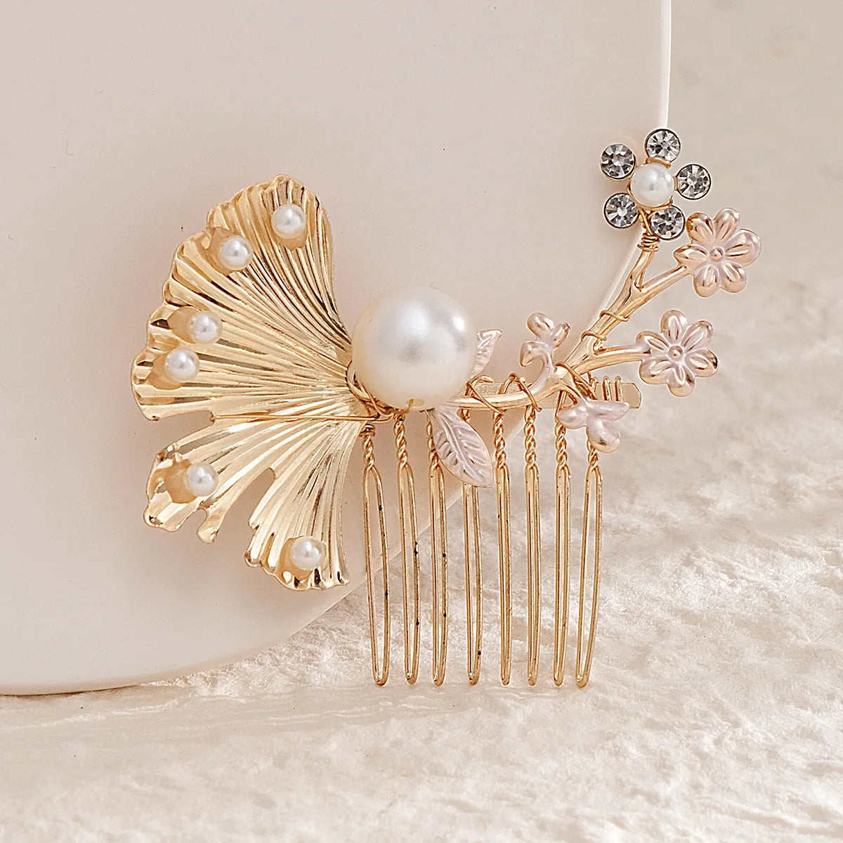 Bride Wedding Hair Combs Gold/Silver Color Alloy Flower Hairpin Clips for Women Birthday Party Headpiece Bridesmaid Hair Jewelry