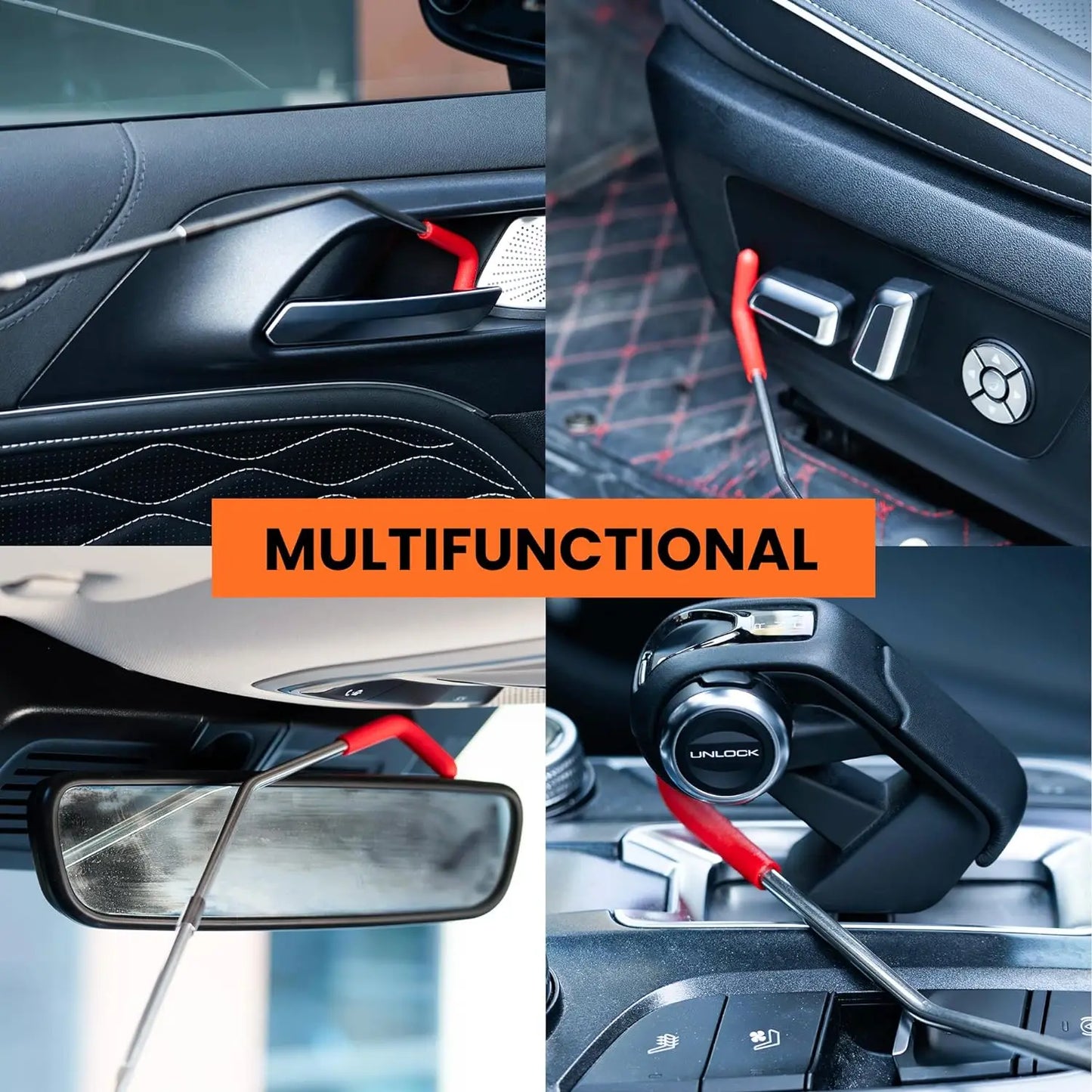 21/18PCS Car Door Tool Kit Inflatable Air Pump Auto Window Door Open Fixing Gripper Tools Long Reach Kits with Carrying Bag