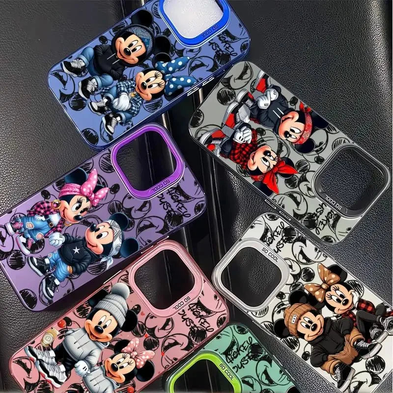 Disney Mickey Minnie Mouse Full Screen Phone Case for iPhone 16 15 14 13 12 11 ProMax 7 8 Plus XR XS MAX 13 Mini Cool Back Cover