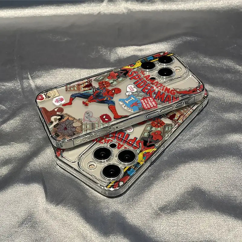 Spider Man Pendant Phone Case For iPhone 16 15 14 13 12 11 Pro Max 7 8 Plus XR XS Max Shockproof Lovely Anti Drop Cover Y2K