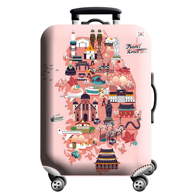 Luggage Cover Stretch Fabric Suitcase Protector Baggage Dust Case Cover Suitable for18-32 Inch Suitcase Case Travel Organizer