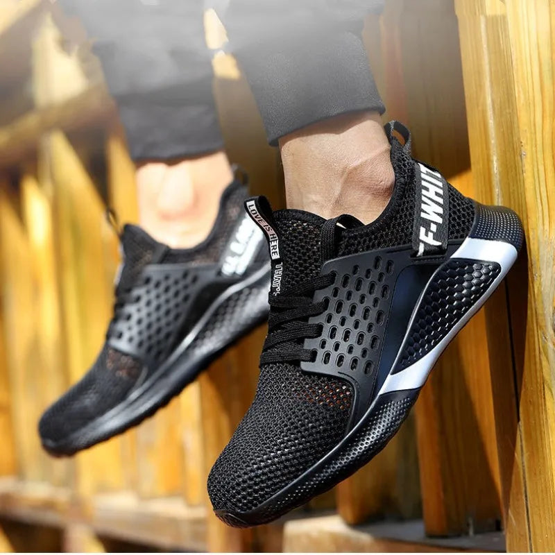 Summer Work Shoes Steel Toe Anti-smash Protection Boots Breathable Lightweight Sneaker Indestructible Safety Shoes