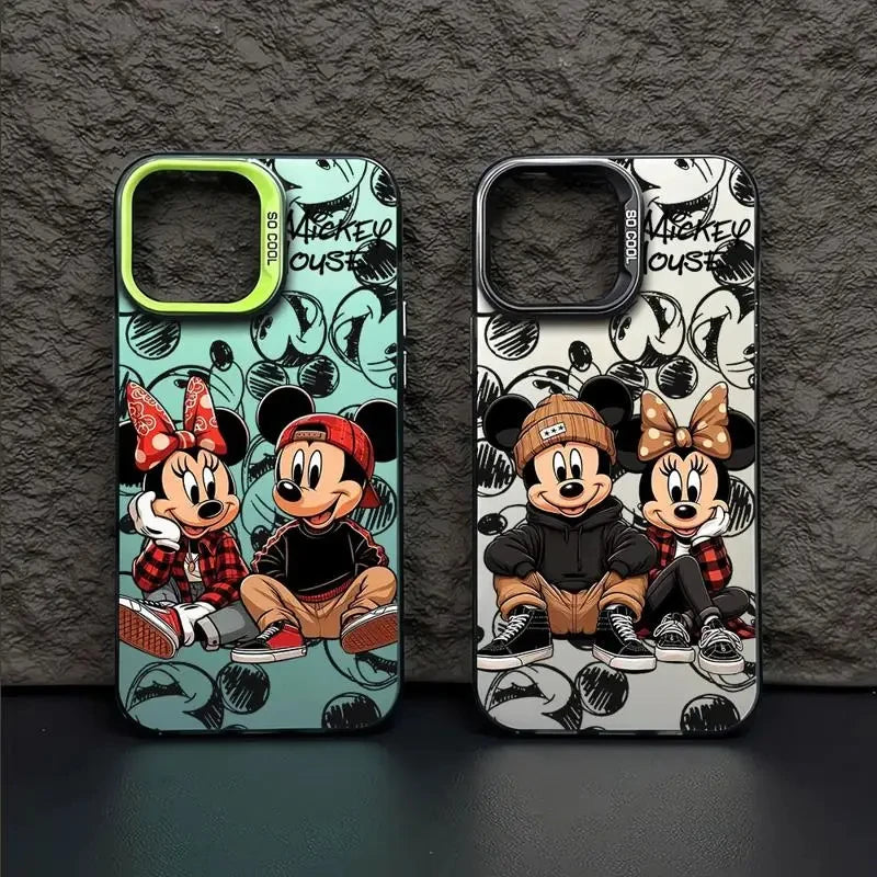 Disney Mickey Minnie Mouse Full Screen Phone Case for iPhone 16 15 14 13 12 11 ProMax 7 8 Plus XR XS MAX 13 Mini Cool Back Cover