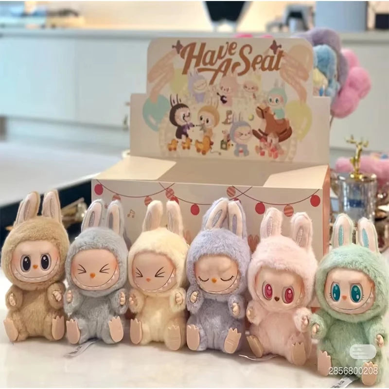 1:1 High Quality Macaron 2nd The Monsters Labubu Sitting Party Vinyl Plush Blind Box Decorative Surprise Box Doll Collection Gif