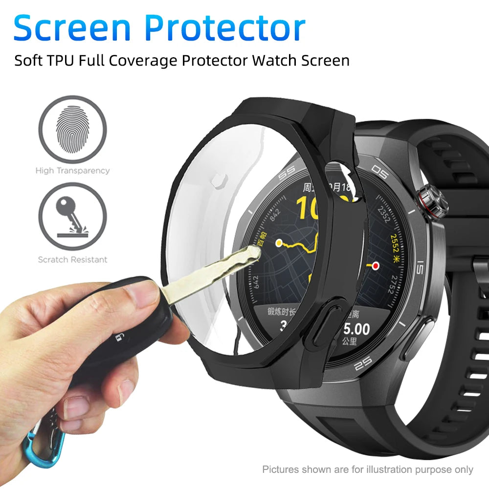 TPU Case for Huawei Watch GT 5/GT5 Pro 41/42/46mm - All-Around Protective Cover Screen Protector Anti-scratch Shell Accessories