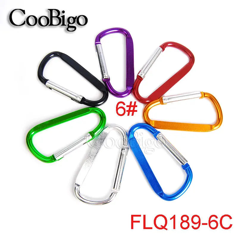 Aluminum Carabiner Key Holder Snap Hook Clip Keychain Keyring Keyfob D Ring Buckle Bottle Hanger Men Outdoor Sport Accessory 2pc