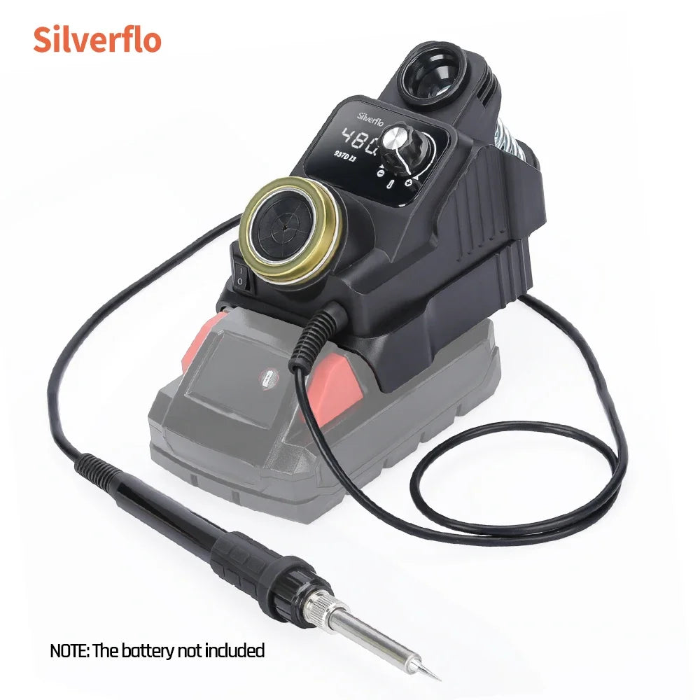 Silverflo 937DI Cordless Soldering Station Portable Soldering Station with Sleep Mode for DEWALT/Milwaukee/MAKITA/Battery 18/20V