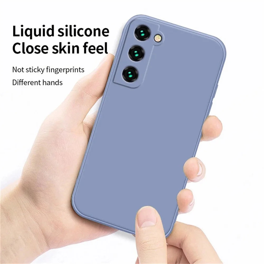 luxury Liquid Silicone Case for Samsung S25 S24 Galaxy S20 S21 S22 S23 FE Plus Note10 20 A52 A31 A41 A71 A51 A72 A70 A50 Coque