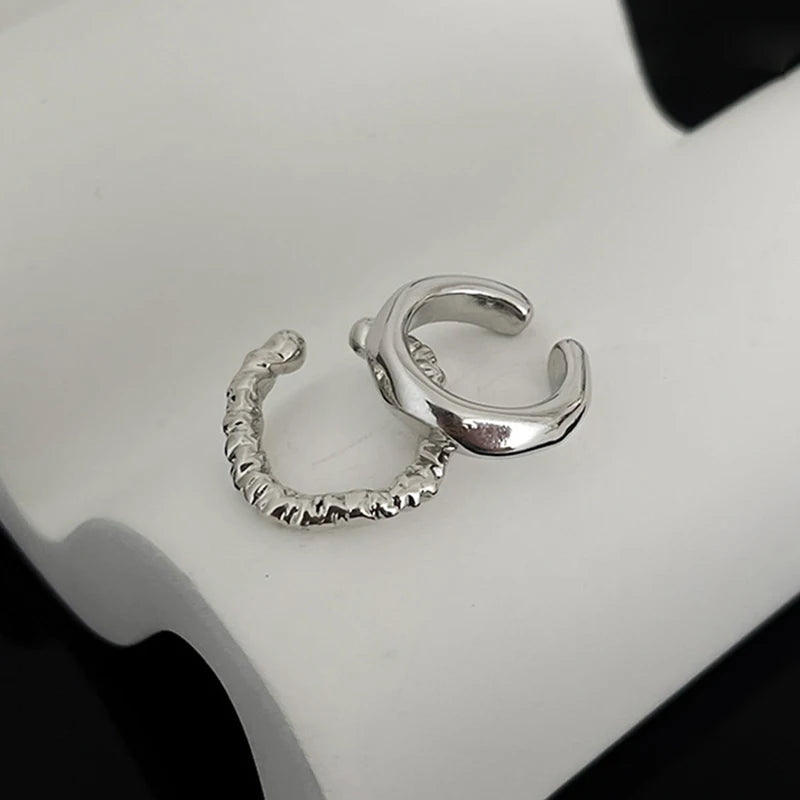 Punk Irregular Geometric Ear Cuff Earrings for Women Non-Piercing Metal Ear Clip Earring Fake Cartilage Fashion Jewelry Party