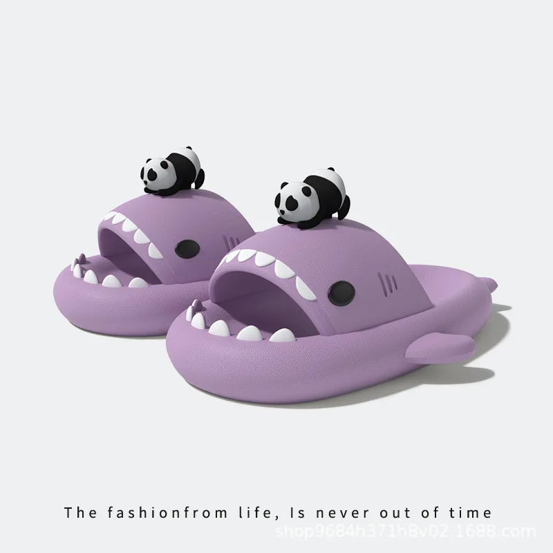 Women Shark Slippers Clapper flip flops House Cloud Platform Slides Summer Beach Sandals Men Male Shoes Fish Dot Cat Female