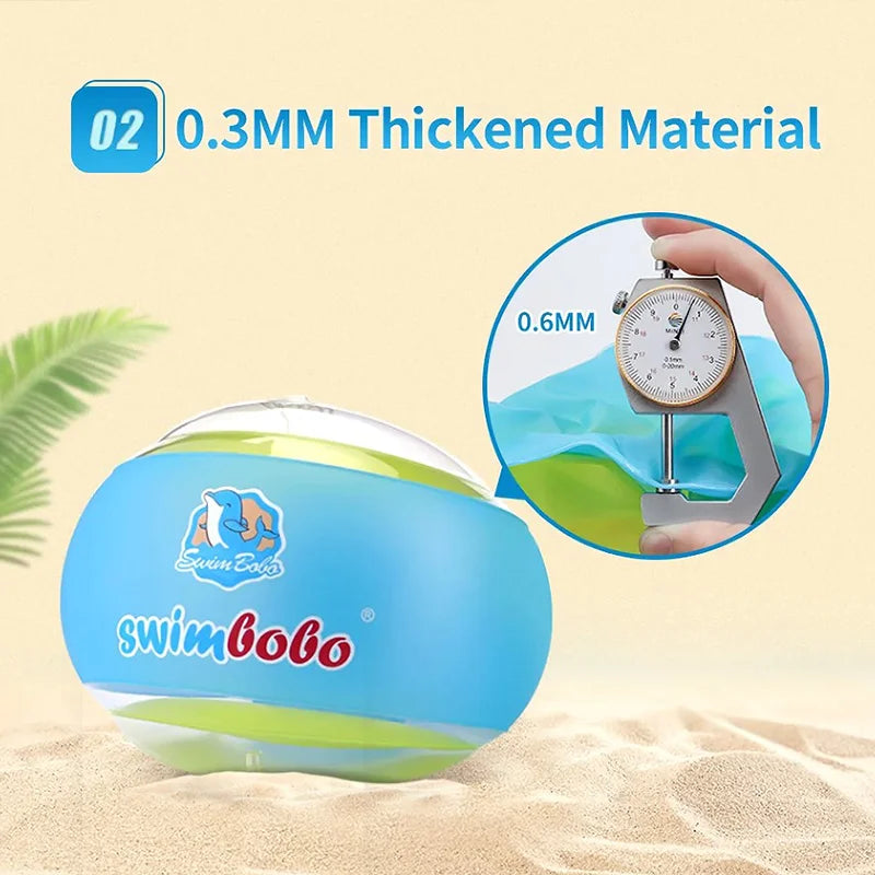 Swimbobo Children Swimming Arm Circle Boys and Girls Swimming Arm Circle Green Orange Thickened Inflatable Water Sleeve Toy