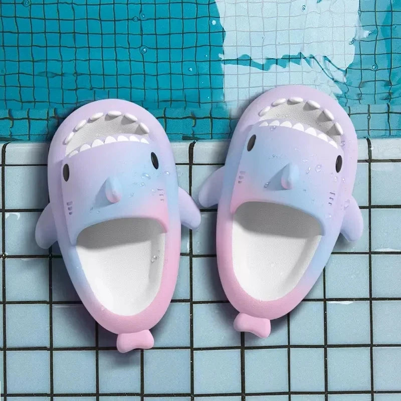 Summer Shark Slippers Women Flip Flops Home Shark Slides Anti-skid EVA Kids Outdoor Flats Shoes For Couples Men Beach Sandals