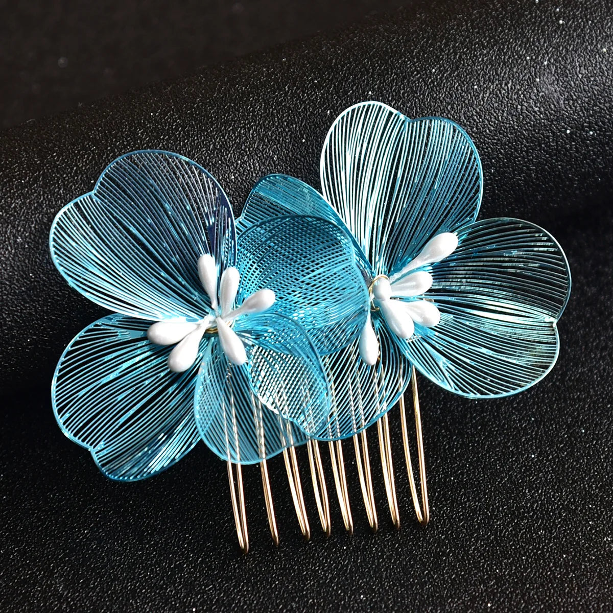 Bride Wedding Hair Combs Gold/Silver Color Alloy Flower Hairpin Clips for Women Birthday Party Headpiece Bridesmaid Hair Jewelry
