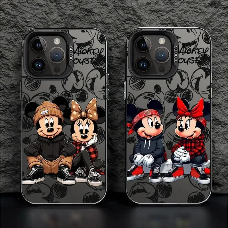 Disney Mickey Minnie Mouse Full Screen Phone Case for iPhone 16 15 14 13 12 11 ProMax 7 8 Plus XR XS MAX 13 Mini Cool Back Cover