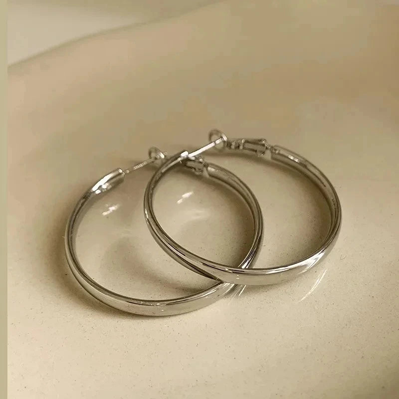 Metal Punk Style Oversized Large Hoop Earrings Twisted Big Circle Round Loop Earrings for Women Exaggerate Party Jewelry Gifts