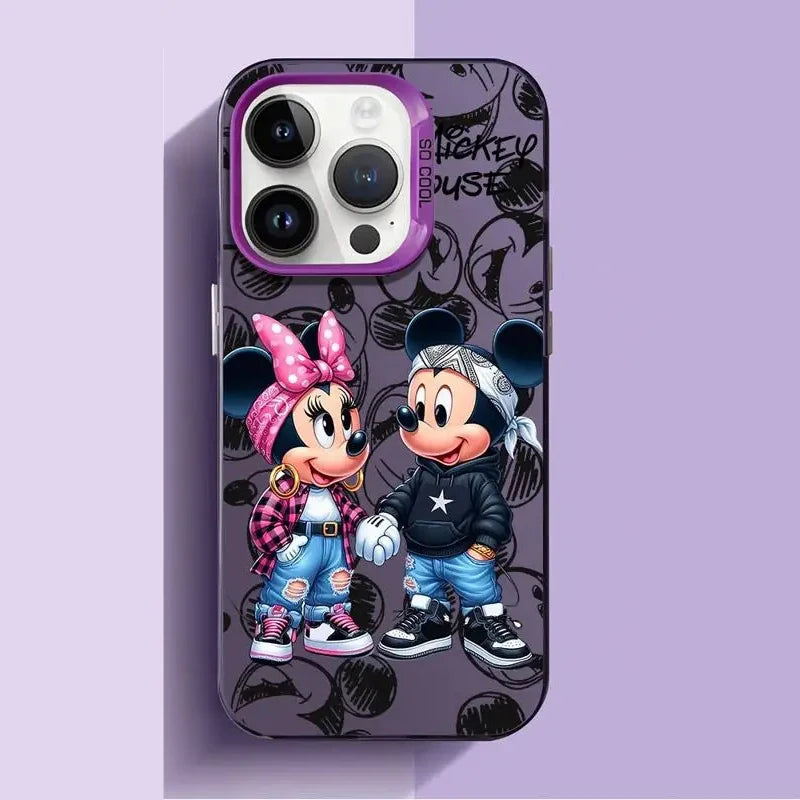 Disney Mickey Minnie Mouse Full Screen Phone Case for iPhone 16 15 14 13 12 11 ProMax 7 8 Plus XR XS MAX 13 Mini Cool Back Cover