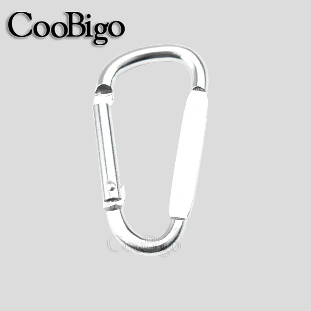 Aluminum Carabiner Key Holder Snap Hook Clip Keychain Keyring Keyfob D Ring Buckle Bottle Hanger Men Outdoor Sport Accessory 2pc
