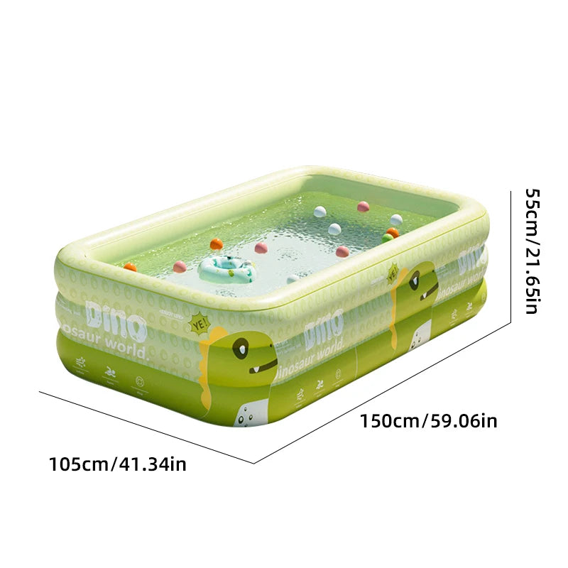 1.8-2.6M PVC Inflatable Swimming Pool Children's Cute Home Outdoor Large Pool for Family for Backyard Baby Indoor Bath Bathtub