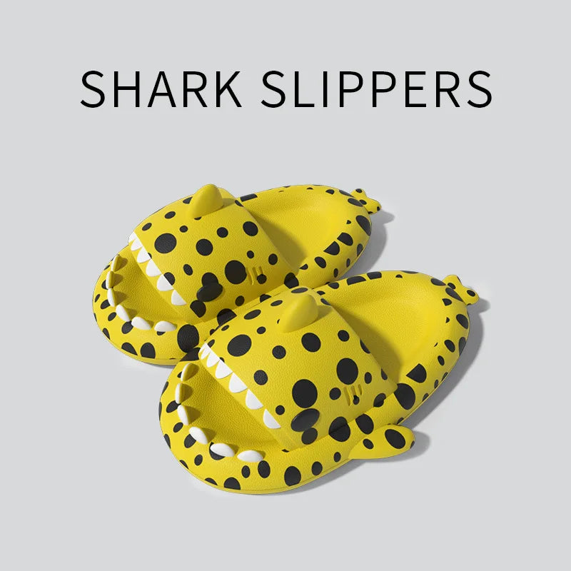 Women Shark Slippers Clapper flip flops House Cloud Platform Slides Summer Beach Sandals Men Male Shoes Fish Dot Cat Female