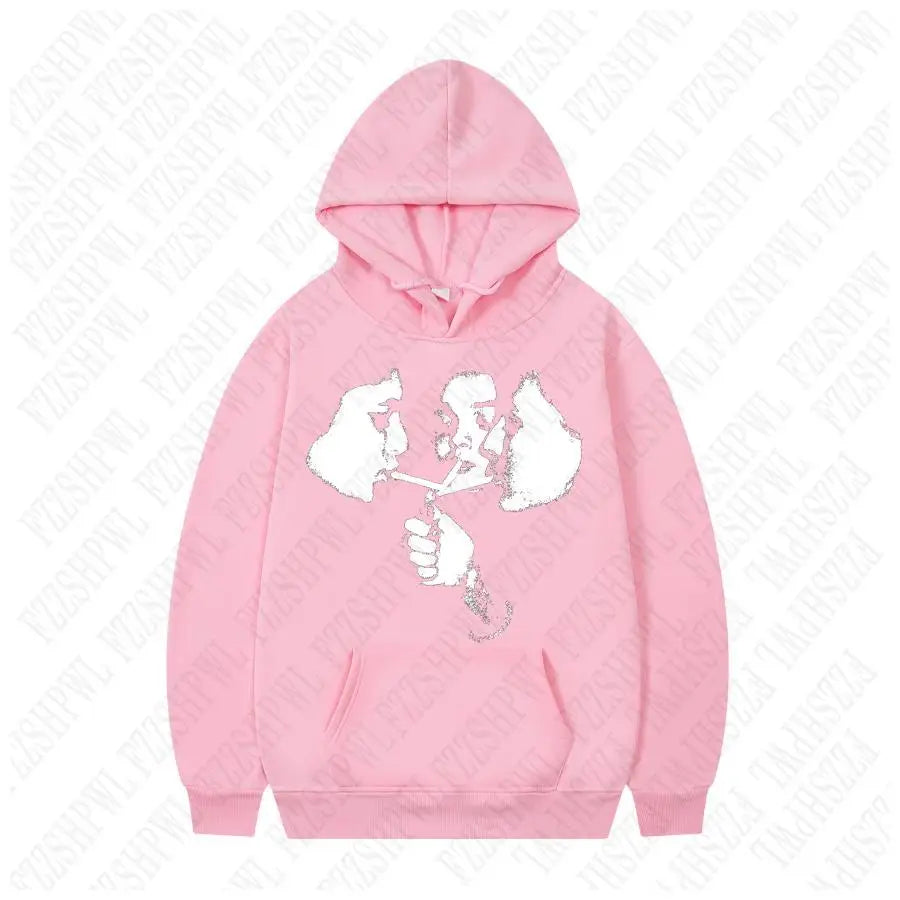 2000s Goth Harajuku Graphic Print Y2K Hooded Sweatshirt Retro Punk Streetwear Pullover Clothes Loose Hip Hop Hoodie Sweatshirts