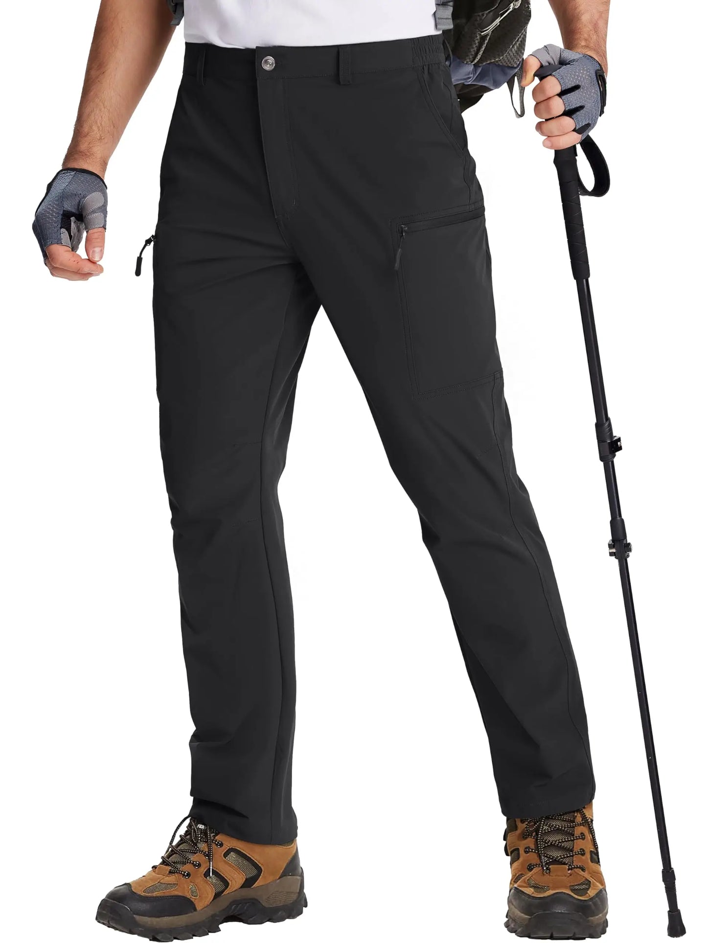 TACVASEN Lightweight Hiking Pants Mens Quick Dry Cargo Work Pants Nylon Waterproof Outdoor Trekking Fishing Pants Male Trousers