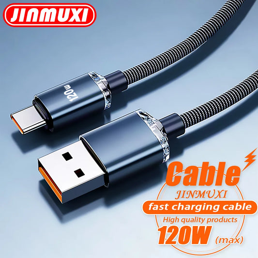 120W  Type C Cable Super Fast Charger Cord Quick Charge USB C Cables Phone Charger For Samsung Xiaomi Huawei Oneplus POCO OPPO