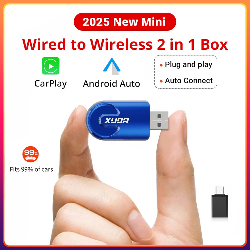 XUDA NEW Wireless CarPlay Android Auto Wireless Adapter Smart Mini Box Plug And Play WiFi Fast Connect Universal For Nissan