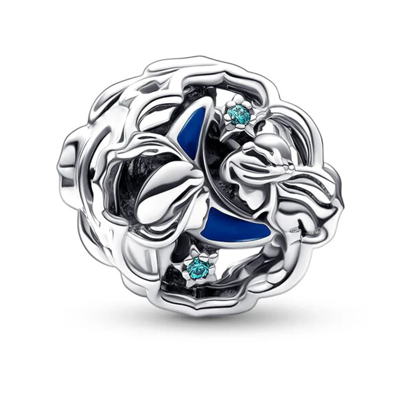 Disney Mickey Minnie Ice and Snow Princess Cartoon Series Pendant DIY Large Hole Zinc Charm Jewelry