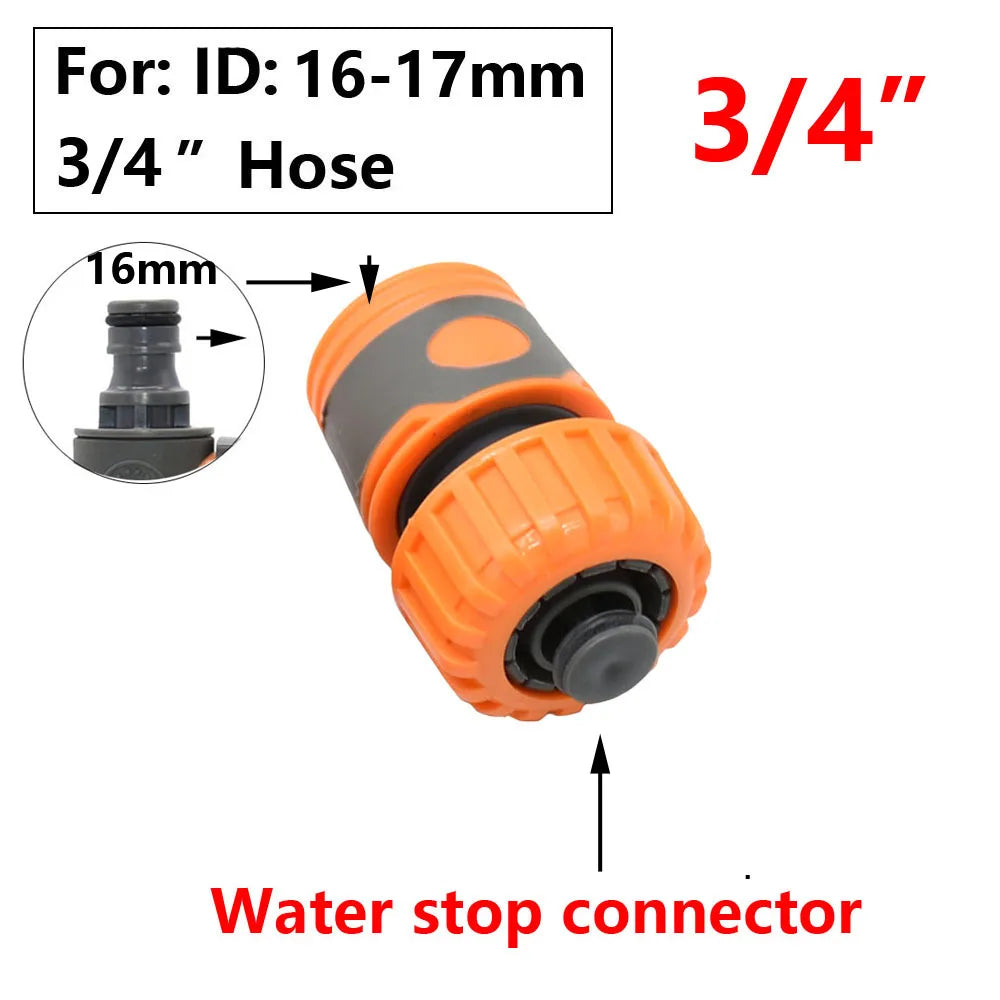 Garden Hose Quick Connector 1/2 3/4 1 Inch Pipe Coupler Stop Water Connector 16/20/32mm Repair Joint Irrigation System Fitting