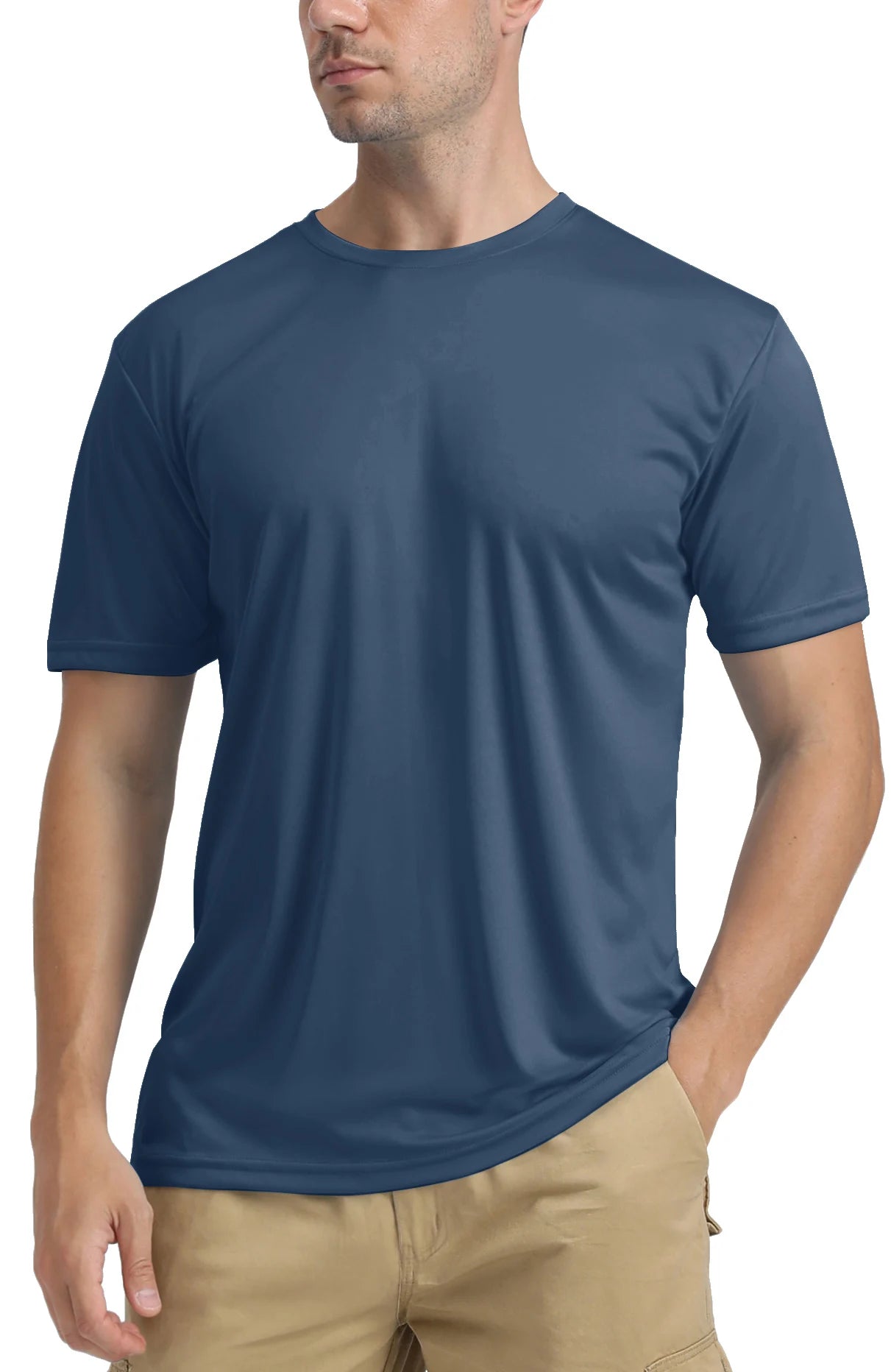 TACVASEN UPF 50+ Soft Summer T-shirts Men's Anti-UV Skin Sun Protection Performance Shirts Gym Sports Casual Fishing Tee Tops