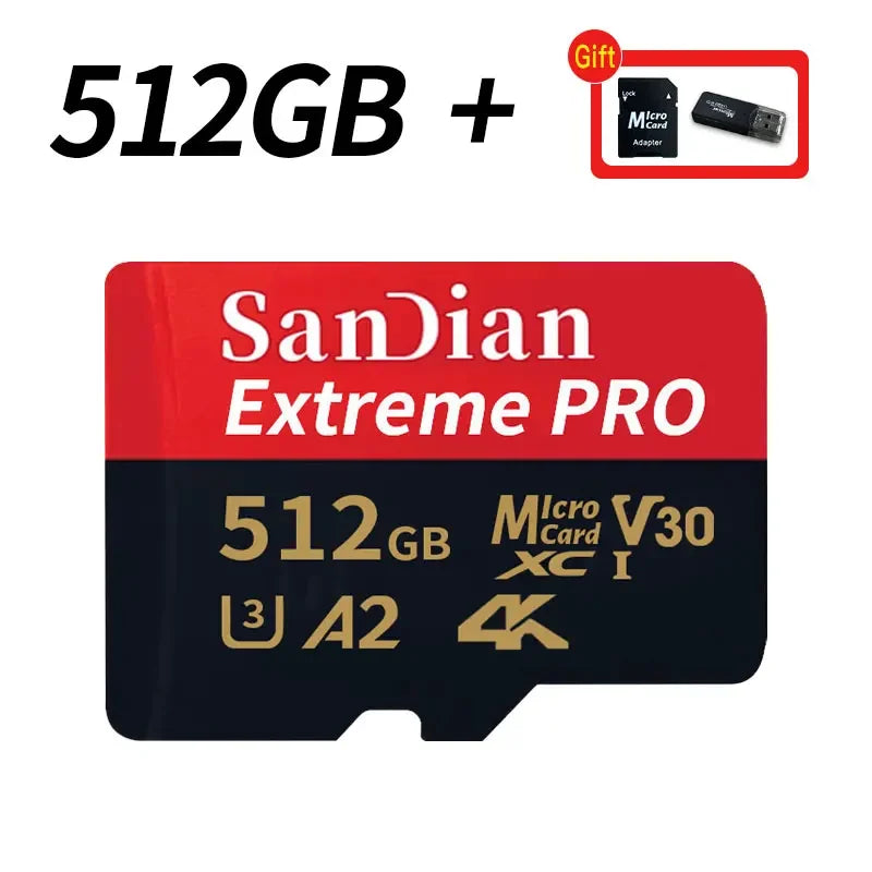 Original Flash Card 512GB Memory Card Large Capacity Micro TF Card 128GB 256GB High Speed SD Cards for PC/Phone/Camera/Mac