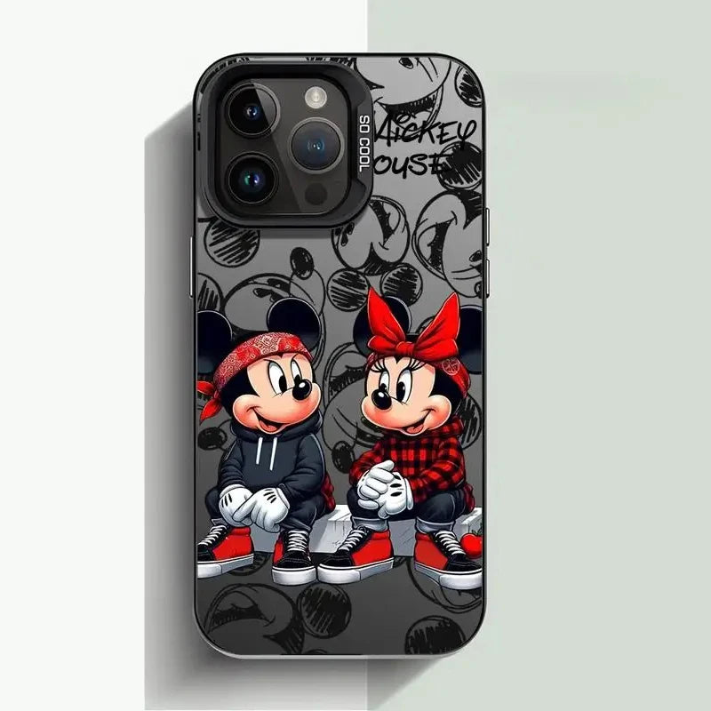 Disney Mickey Minnie Mouse Full Screen Phone Case for iPhone 16 15 14 13 12 11 ProMax 7 8 Plus XR XS MAX 13 Mini Cool Back Cover