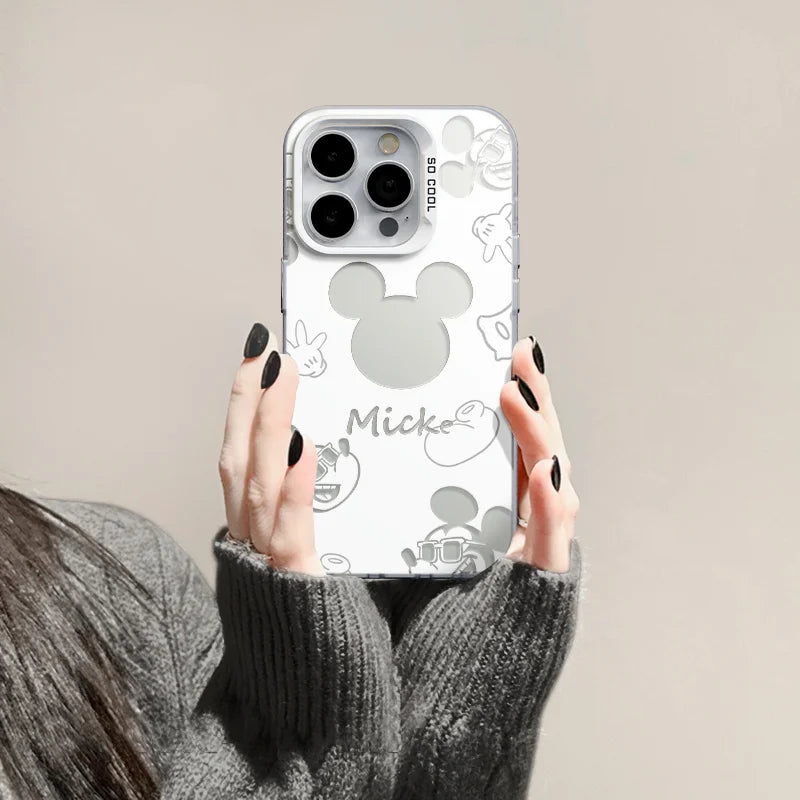 Mickeys Minnies Mouses Back Shadow Phone Case For iPhone 16 16e 15 14 13 12 11Pro Max 7 8 Plus XR XS MAX MINI Y2K Back Cover
