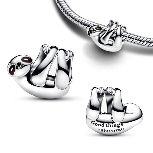 Cute Hanging Sloth Charm Fit Original Pan Bracelet DIY Women Jewelry Gift Sweet Animals Beads 2024 New Arrivals